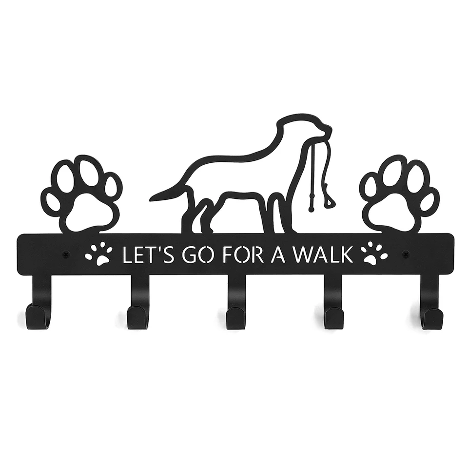 Soporte Para Llaves De Pared Border Collie - Madera, 30x20 Cm, Con 5 Ganchos, Para Entrada O Cocina