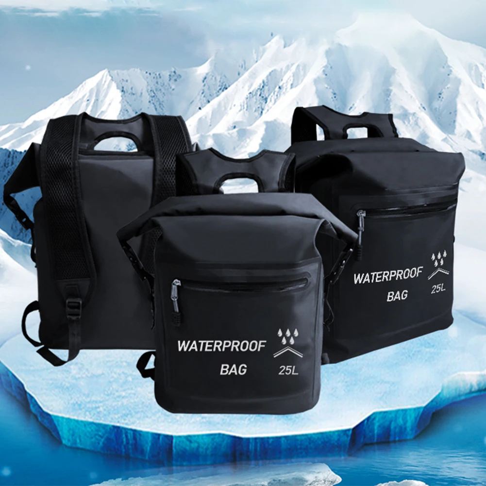 25L Waterproof Backpack Dry Backpack Large Capacity Upstream Bag PVC Rolltop Beach Bag for Kayaking Rafting Boating