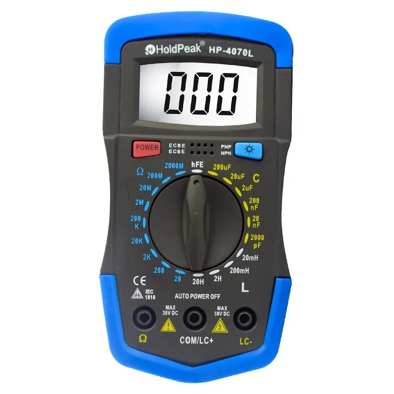 

HP-4070L Digital Multimeter LCR Meter,1999 Counts Capacitance Inductance LCD Meter hFE Test with Backlight Inductance