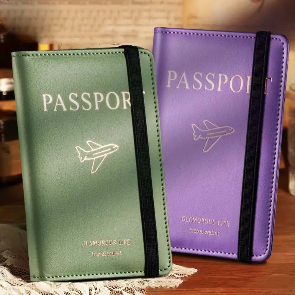 

RFID Passport Holder Portable Leather Ultra-thin Credit Card Holder Document Storage Passport Bag Travel