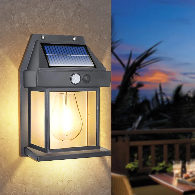 

Solar Retro Tungsten Wire Bulb Wall Lights Garden Lights Outdoor Waterproof LED Garden Landscape Decorative Vintage Solar Light