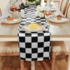 Classic Black White Checkered Table Runner Polyester Racing Theme Party Table Decor Soccer Goal Cup Wedding Table Runners 2