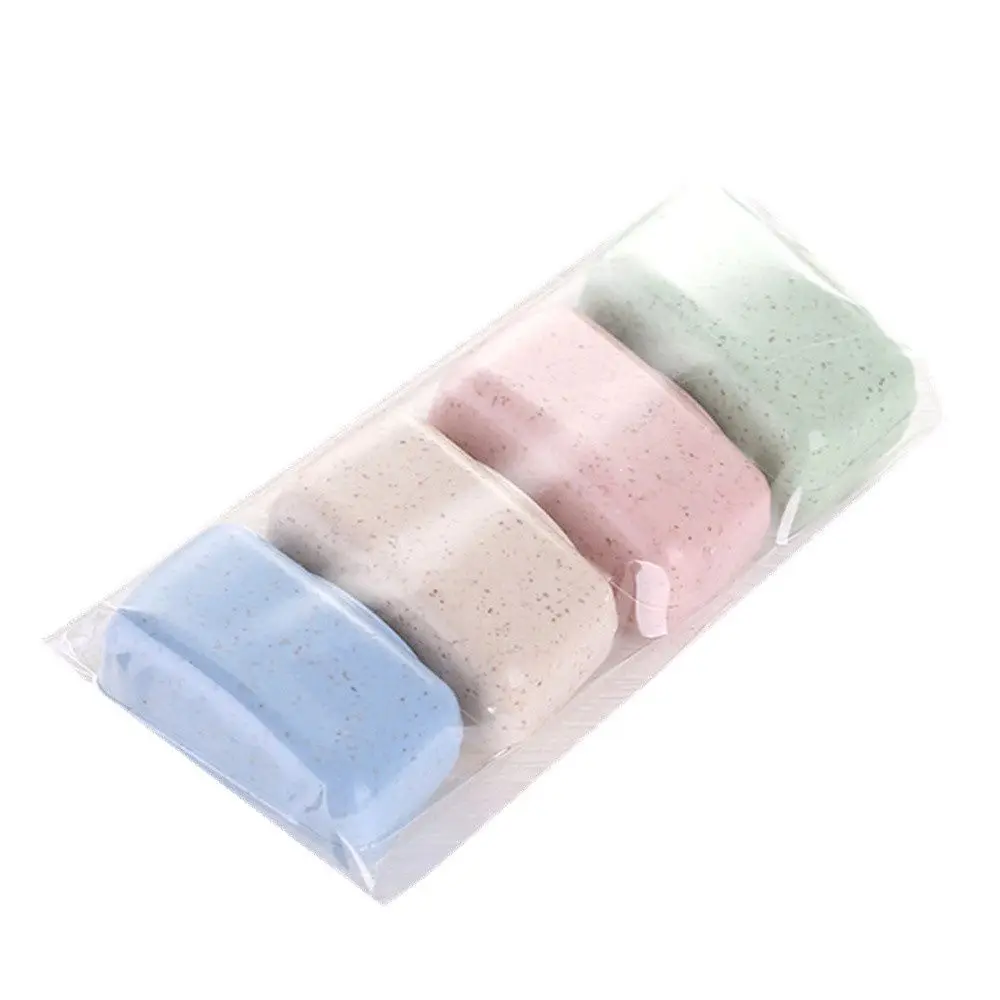 

Portable Cute Caps Cleaner Wheat Straw Travel 4PCs Protective Case Toothbrush Head Cover