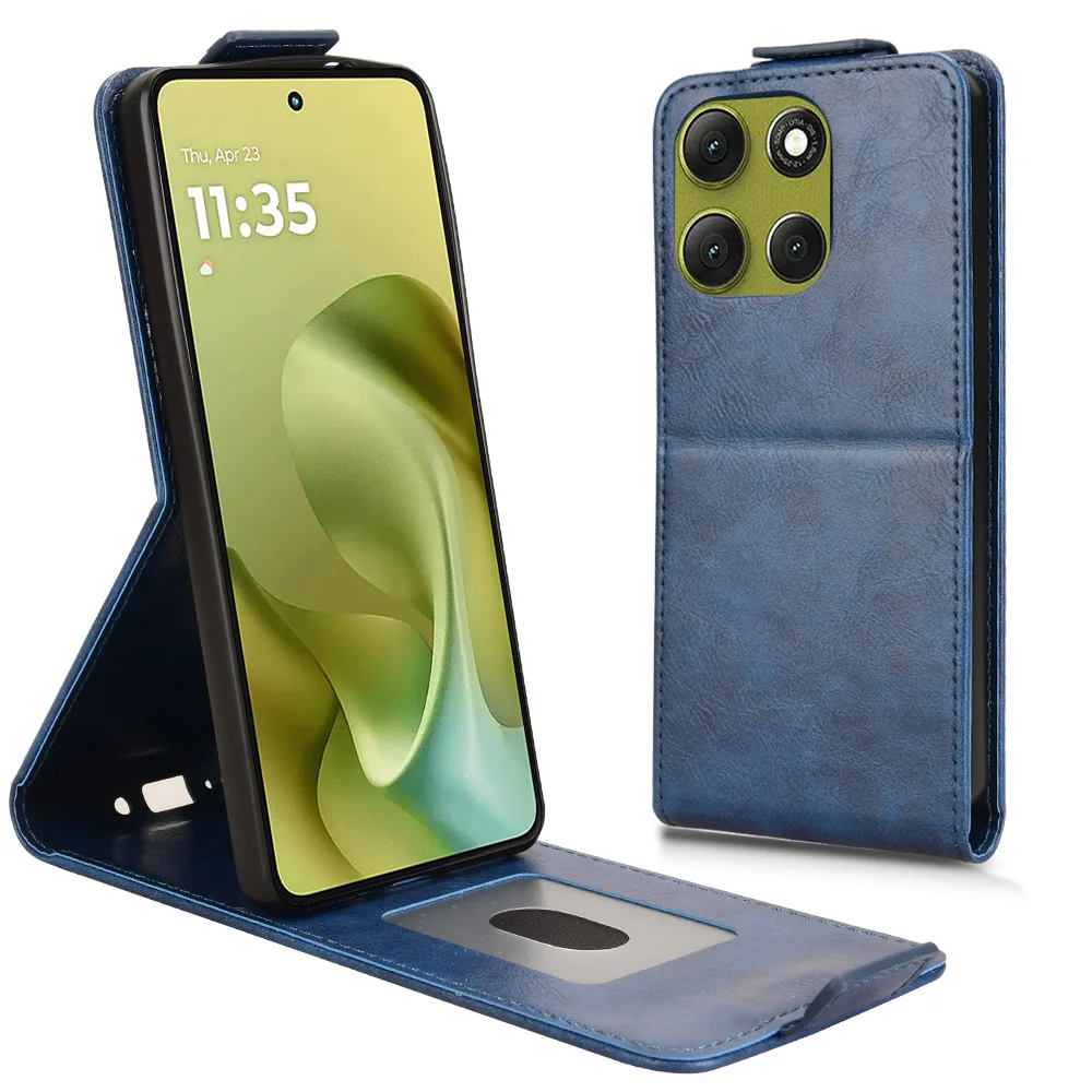 Retro Smooth Leather Vertical Case with Card Holder
