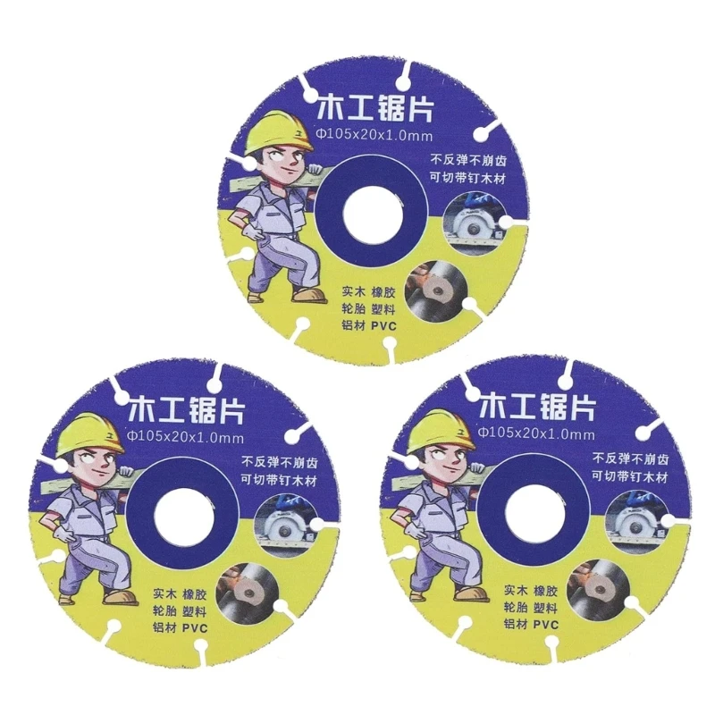 

A2UD 3Pcs/set 105mm Cutting Disc Mini Circular Sawblade For Wood Plastic Metal Rotating Cutting Tools Sawblade Replacement