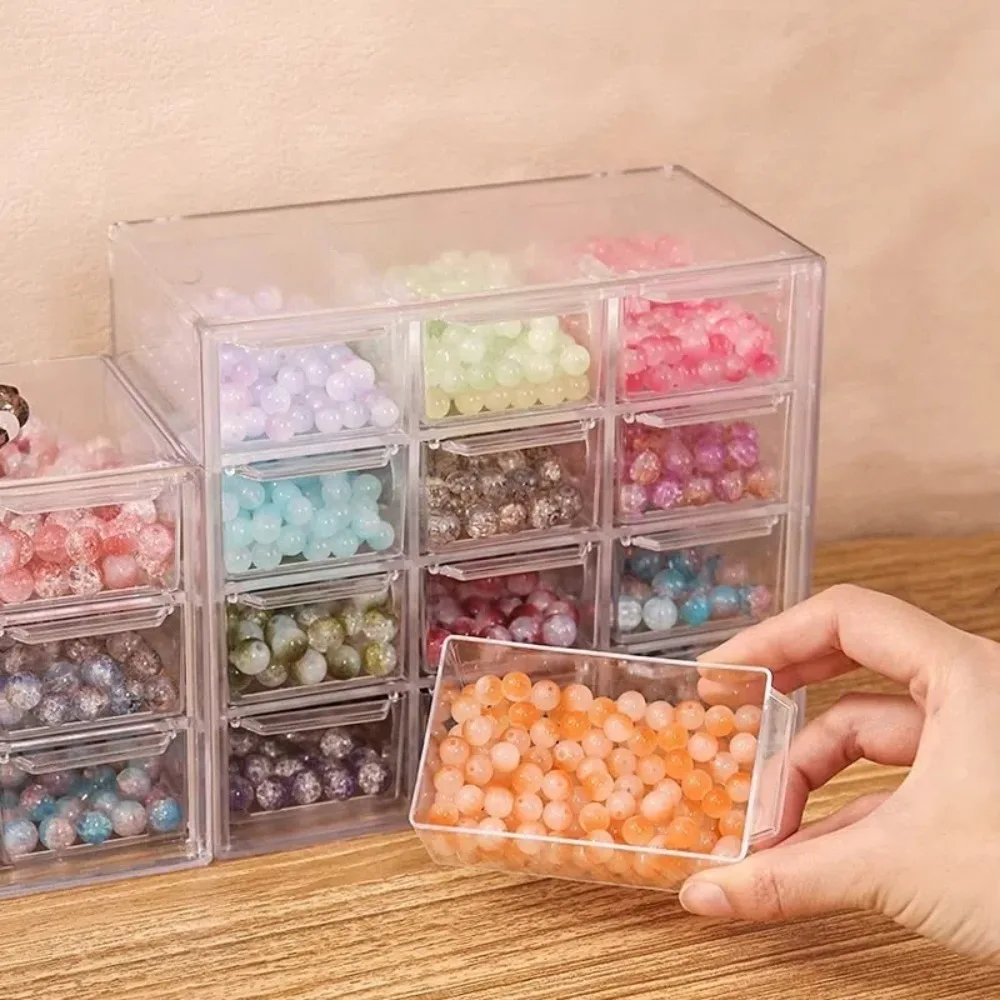 Acrylic Large Capacity Drawer Transparent Divided Beaded Storage Box DIY Handmade Jewelry Display Box
