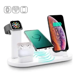Universal Fast Wireless Charging Stand with AirPods Pro - Compatible Station (White)