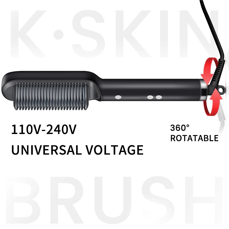 KSKIN Hot Sale Hair Straightener 2 in 1 Brush Multifunctional Professional Hair Flat Iron Comb