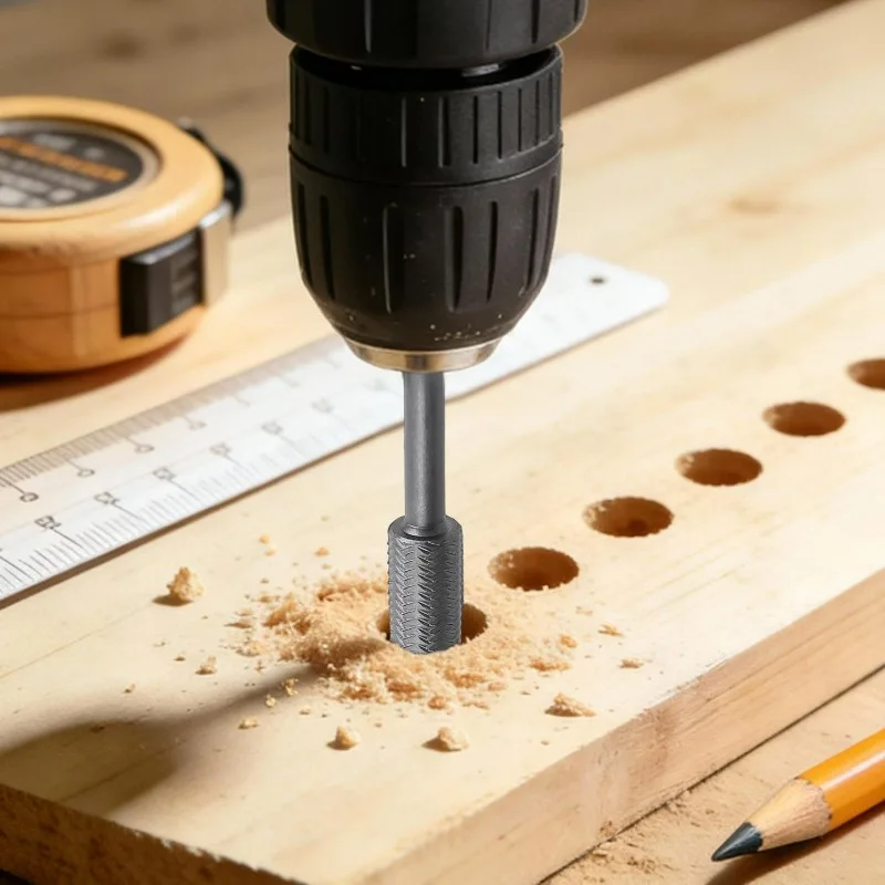 더블 컷 로터리 랩 파일 세트 6mm 샹크 카빙 비트 전동 그라인딩 헤드 경질 탄소강 파일 금속 목재 연마용