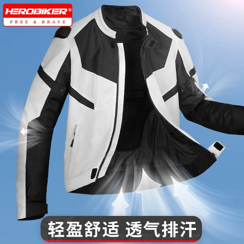 Unisex Motocross Riding Clothing Mesh Breathable Cycling Jacket Fall Prevention Motorbike Riding Jacket With CE Protective Gear