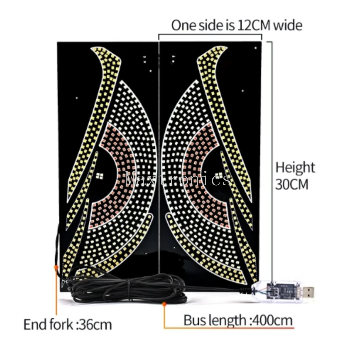 2PCS 5V Truck Devil's Eye LED Display With 11 Modes for Car with