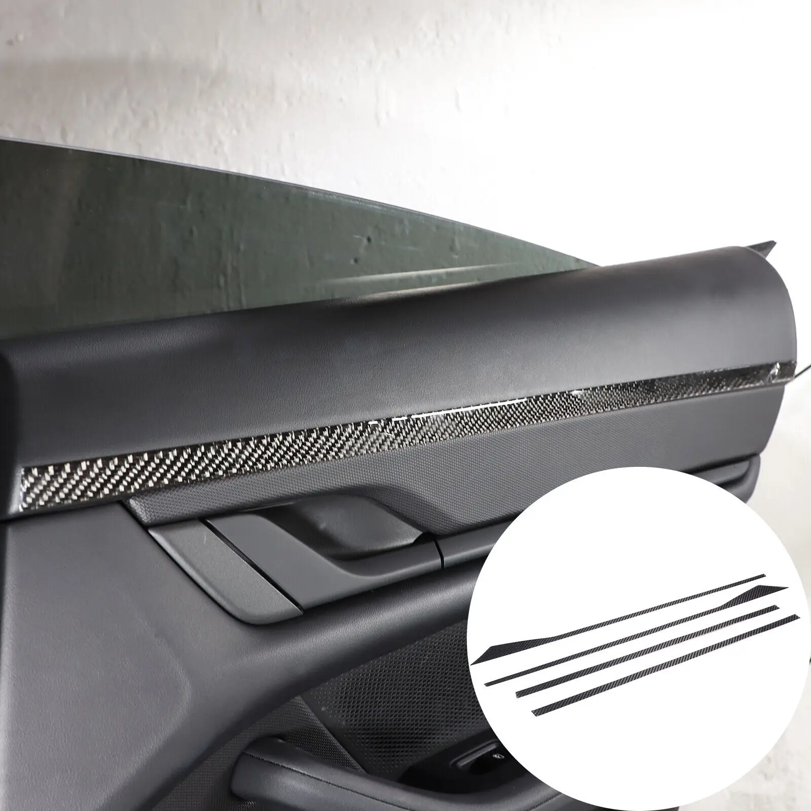 Striscia Interna Morbida In Vera Fibra Di Carbonio Per Porsche Taycan 2019-2022