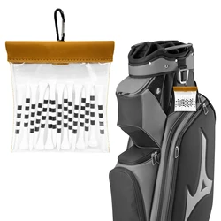 Golf Tees Pouch Bag With Clip Golf Tee/Ball Bag With Clip Clear Transparent Squeeze Top Pocket To Store Golf Accessories And