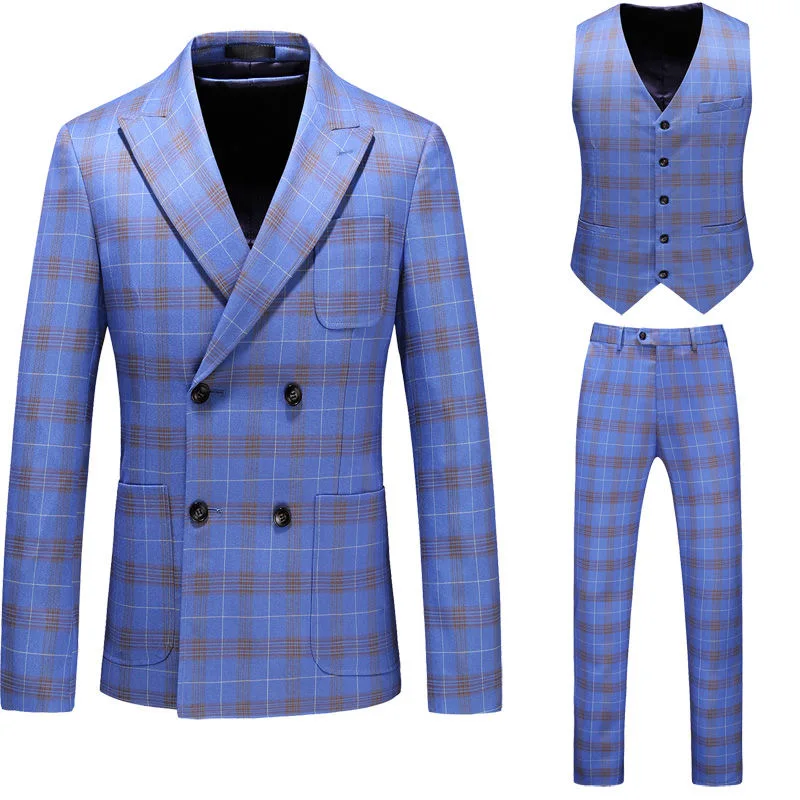 Z196Men's three-piece suit, slim fit groom's Korean style wedding dress