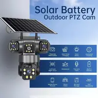 Caméra IP Wifi 15MP, caméra solaire extérieure, 3 objectifs, 3 écrans, zoom 10X, détection humaine PIR, vision nocturne, sécurité CCTV 2