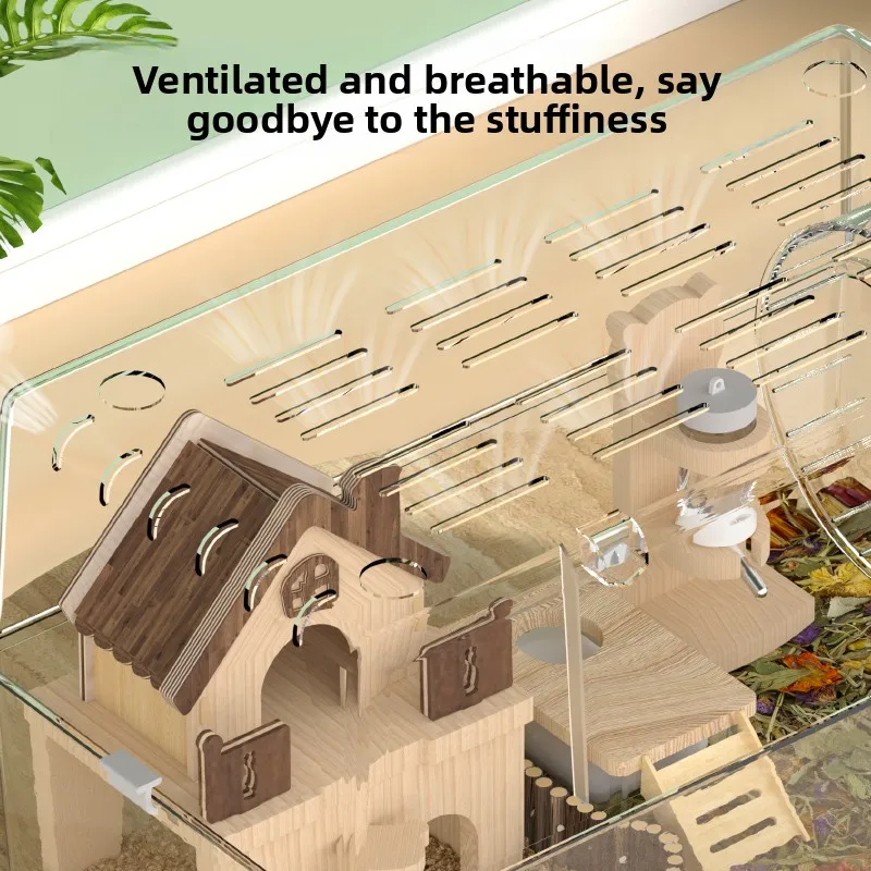 Acrylic Hamster Cage – Extra Large Transparent Double-Layer Luxury Villa for Syrian Hamsters, Budget-Friendly Habitat XXL