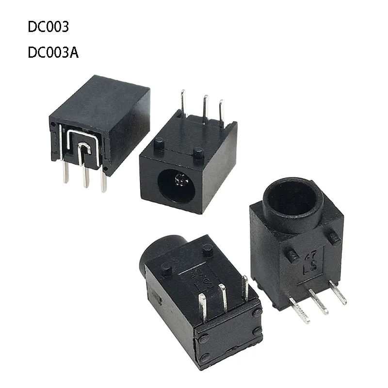 10 шт./лот DC003 DC гнездо 3-pin Круглый гнездовой разъем 3,5*1,3 мм панель питания устанавливаемый разъем питания для зарядного базы