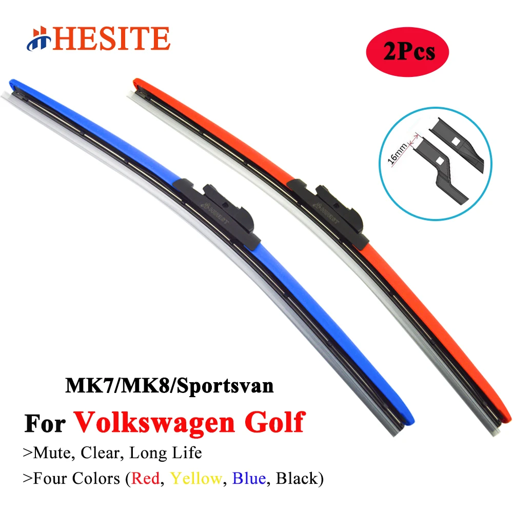 HESITE Colorful Windshield Wiper Blades For VW Volkswagen Golf MK7 MK8