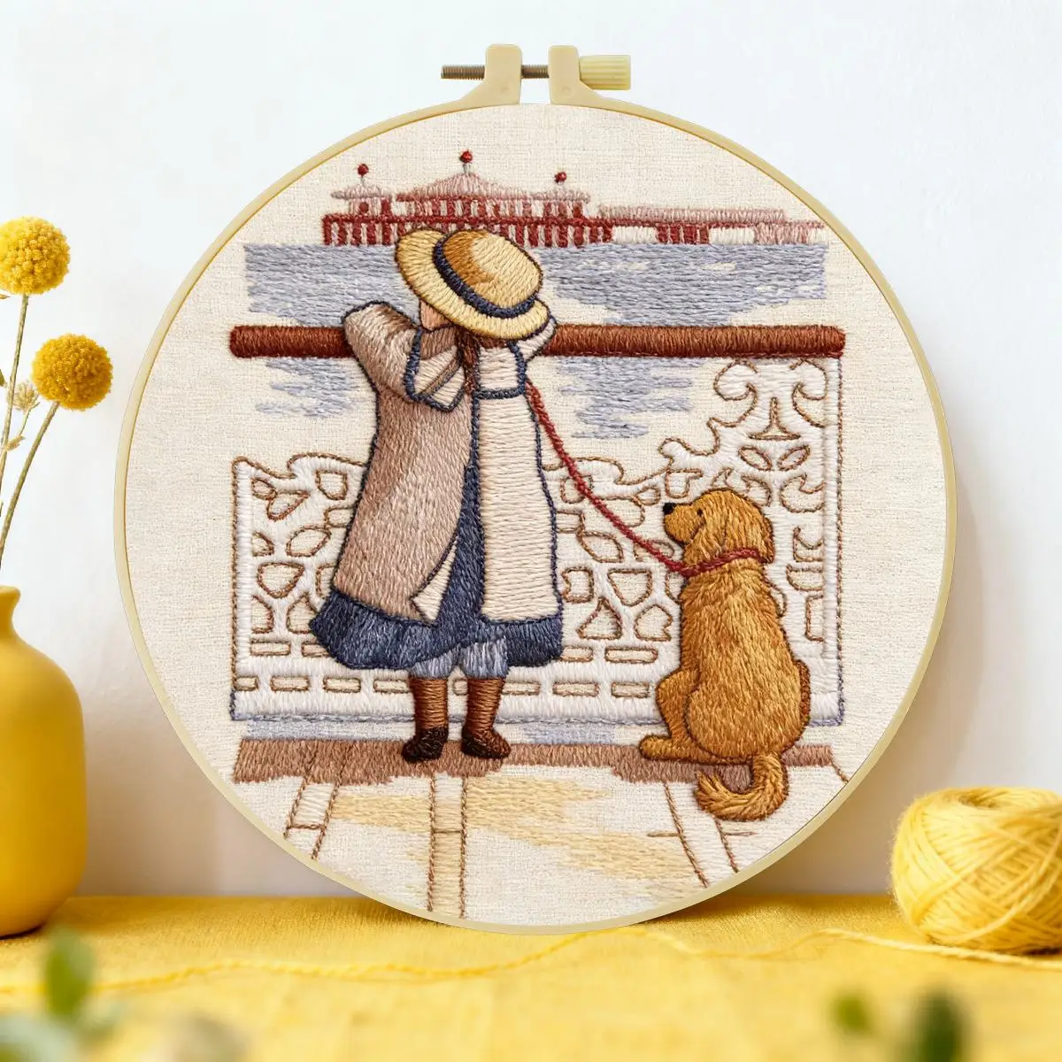 1 Stück 20X20CM/15X15CM 7,87/6,3 Zoll Mädchen-Stickerei-Starter-Kit DIY-Kit DIY-Stickerei-Set Handarbeiten Nähkunst Nadelkunst