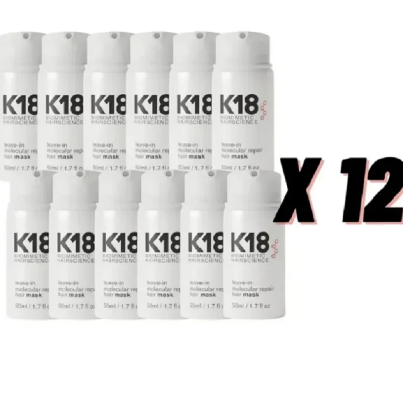 

12PCS K18 Repair Hair Mask Leave-In Molecule Damage Restore Soft Dry Frizzy Hair Deep Repair Keratin Scalp Care Hair Conditioner