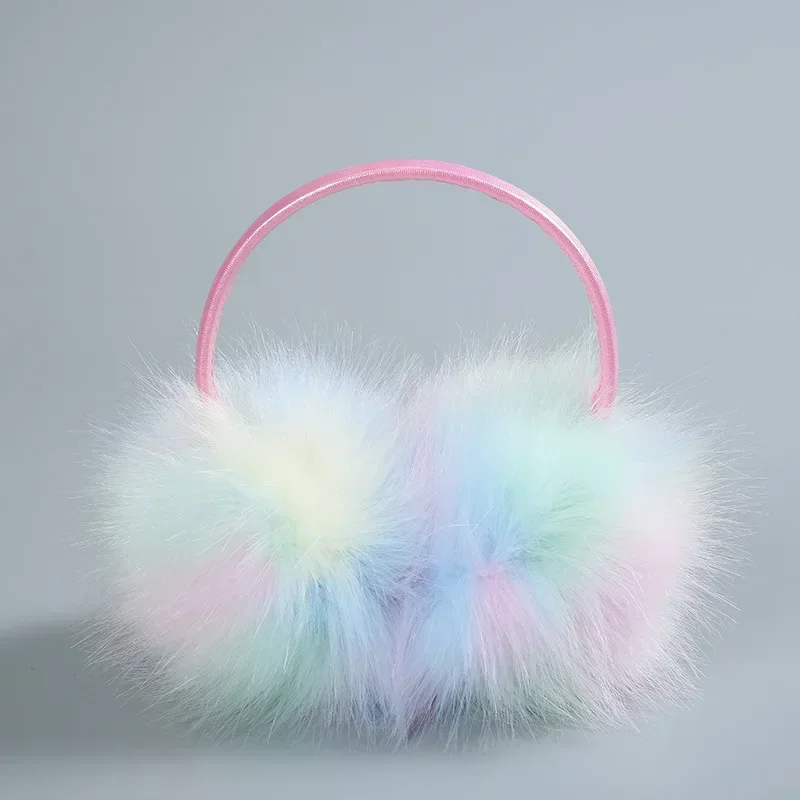Colorful Warm Winter Earmuffs Fashion Color Cold-proof Imitation Rabbit Fur Top-mounted Fluffy Fairy Earmuffs Ear Muffs