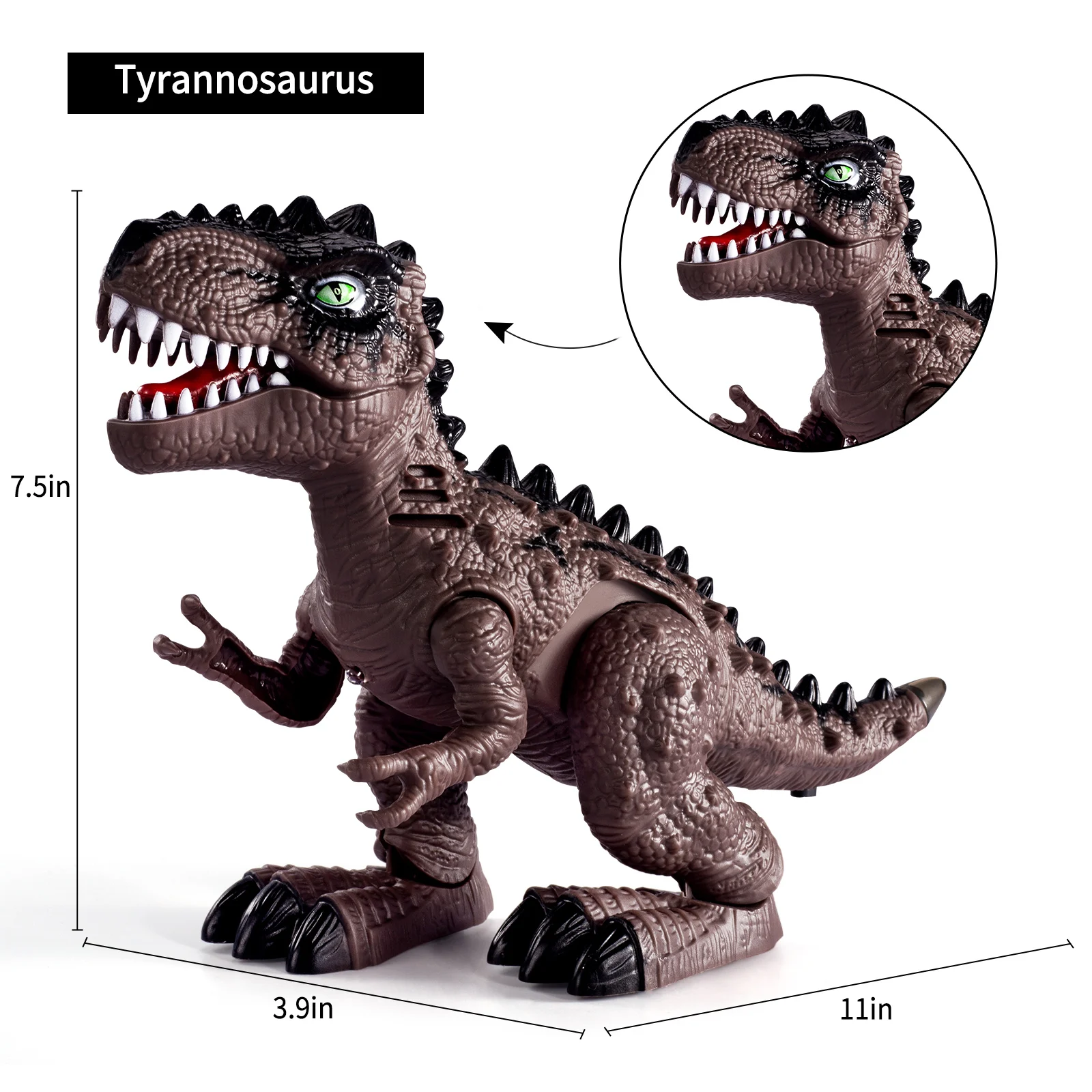 Remote Control Dinosaur Toy Set Walking Dinosaur Electric Dinosaur Toy with Light and Sound Boys Girls Gift 3