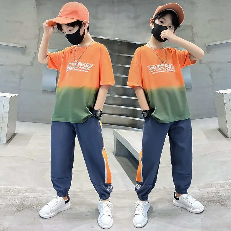 

2023 Spring Autumn New kids Fashion Clothing Mid to Big Boys' boutique Sports Two Piece Set for Hot Sale