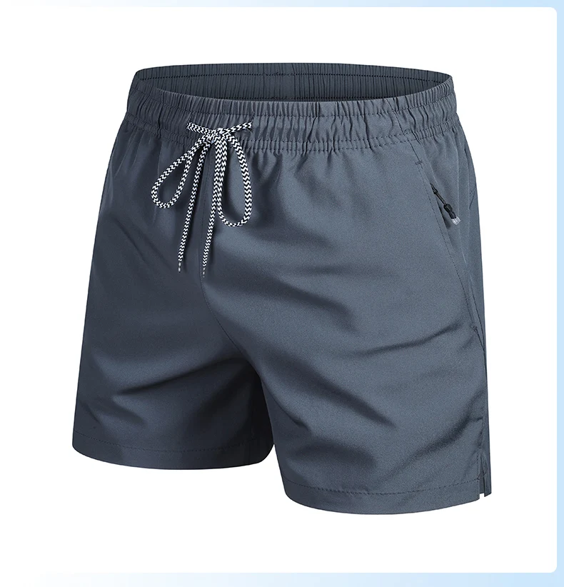 2023 neue Sommer männer Strand Shorts Strand Neue Modelle Einfarbig Mode Freizeit Bequeme Elastische Taille Doppel Taschen Cool – Detail 6