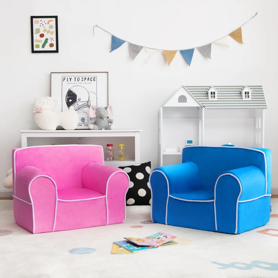 Kids Velvet Sofa Foam Filled Armchair for Toddlers
