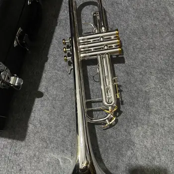 Instrumental Trumpet B Flat Silver Gold Key Trumpet Instrument # 2024 New
