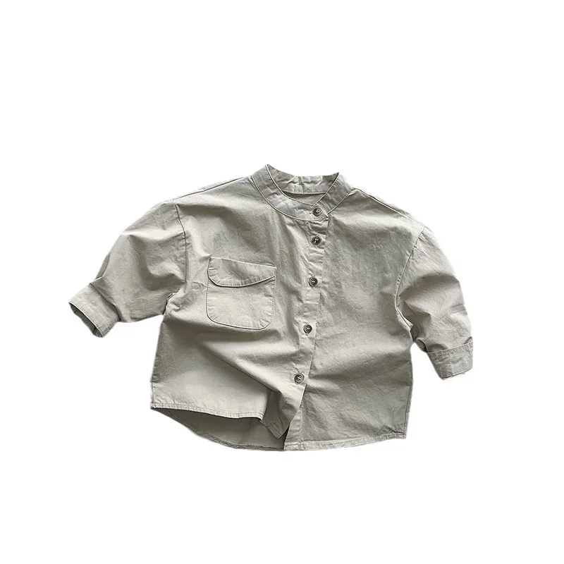 Spring New Children Versatile Shirts Coat Baby Cotton Long Sleeve Tops Girl Boys Casual Single Breasted Jacket Kids Clothes