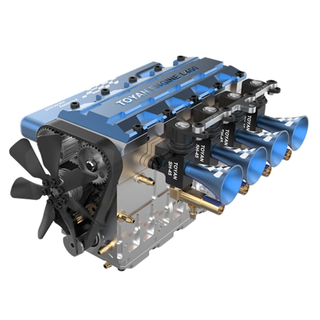 Toyan Fs L400 14cc Inline Four Cylinder Methanol Engine Model For 1 8 1 10 1 12 1 14 Rc Car Ship Airplane Toy Kit Version Aliexpress