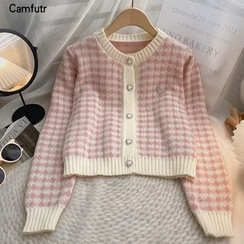 Cappotto capispalla cardigan maglione lavorato a maglia a maniche lunghe coreano moda nuova da donna 1