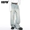 IEFB Washed Male Jeans Korean Fashion Worn Out Gradient Color Men's Denim Straight Pants Men Wide Leg Trousers Spring New 9C4502 1