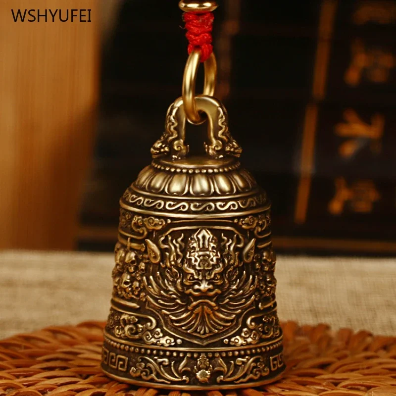 1 pc brass Zhong Kui Bell Car keychain Car mounted pendant Car tassel pendant Daily gift giving Room wall decoration Aesthetics 4