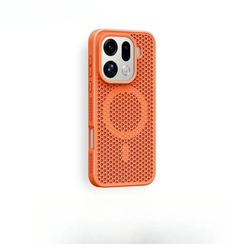 Fashion Honeycomb Magnetic Phone Case with Wireless Charging and Shockproof Protection