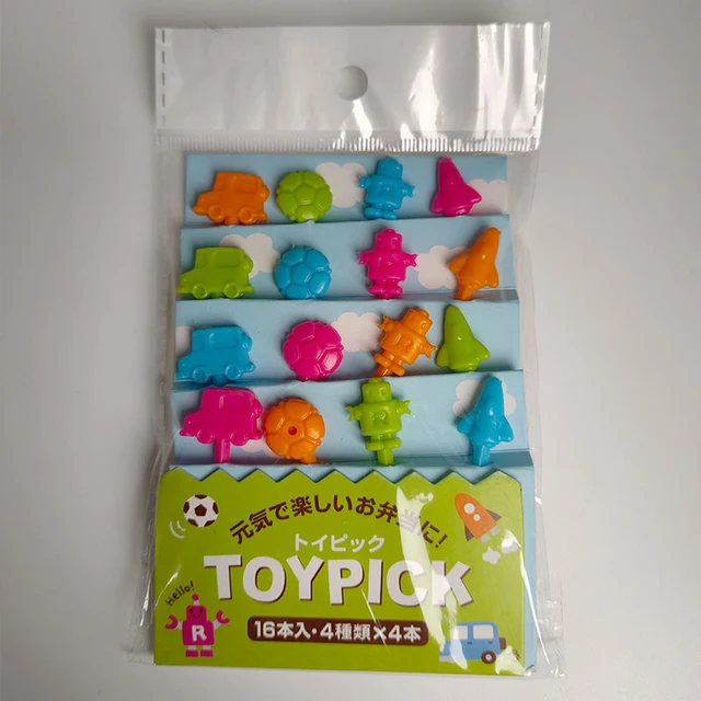 16 Darabos Autó Repülőgép Robot Gyümölcs Villák Szett Mini Gyerekek Snack Torta Desszert Étel Bot Fogpiszkáló Dekoráció Válogatás Sütemény Bento Asztali Edények - Image 4