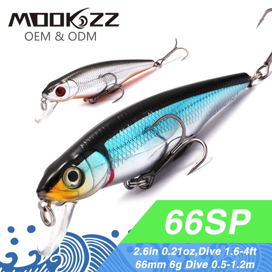 

66MM 6G MOOKZZ 2023 New Arrival Hot Sale Suspension Minnow Hard Fishing Lure Bait Fishing Tackle Artificial Lures Bait