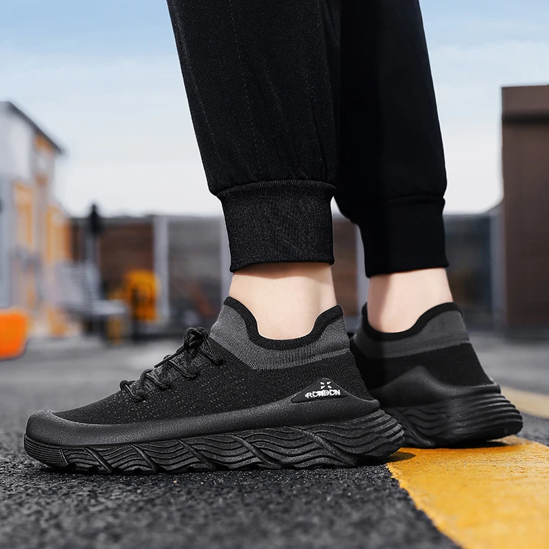Men's Shoe Fly Woven Lightweight Comfortable Men's Safety Shoes Casual Breathable Sneakers Fashionable Lace Up Running Shoes 5