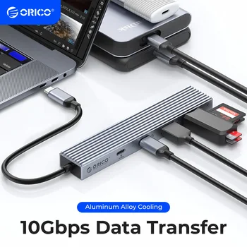 ORICO C형 USB 3.2 10GBPS 허브 4포트 호환 PD100SD TF 디스펜서 OTG 어댑터 PC용 컴퓨터 부품입니다