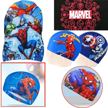 Cappello da nuoto per bambini Marvel Avengers Cappello da sub in tessuto impermeabile ad alta elasticità anime Protezione morbida per le orecchie Cappello da piscina regalo 1