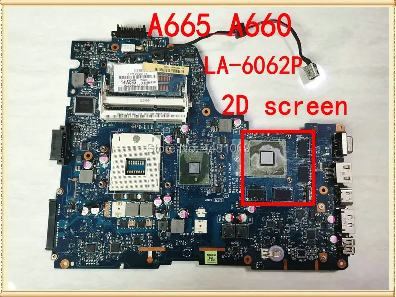 

LA-6062P REV: 2,0 для Toshiba Satellite A660 A665 материнская плата для ноутбука NWQAA 2D экран K000104400 HM55 DDR3 GT330M видеокарта