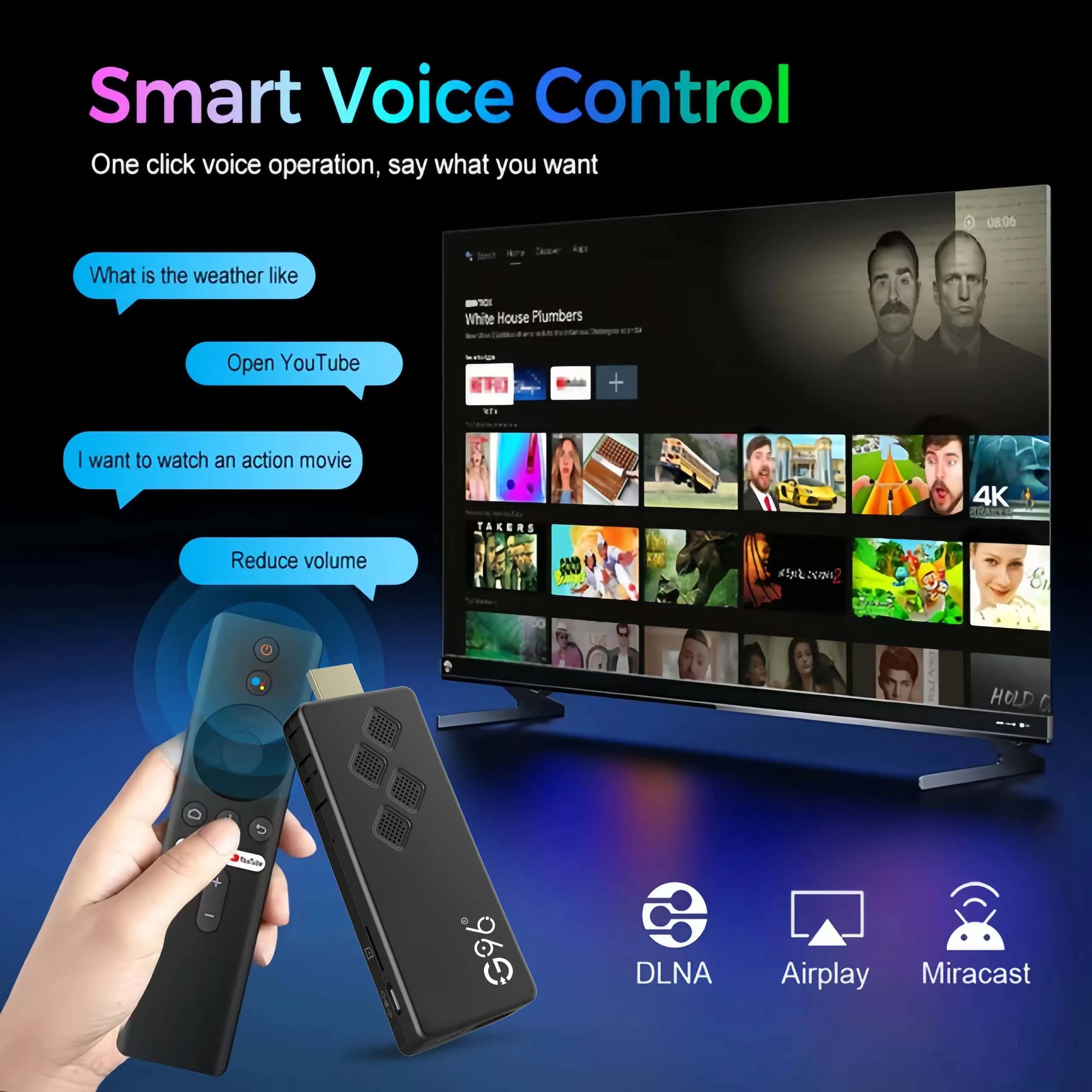 tv stick G96 Global Edition TV Stick Q2 Android 13 4K Portable Streaming Voice Assistant 2GB 16GB Allwinner H313 Multi-language