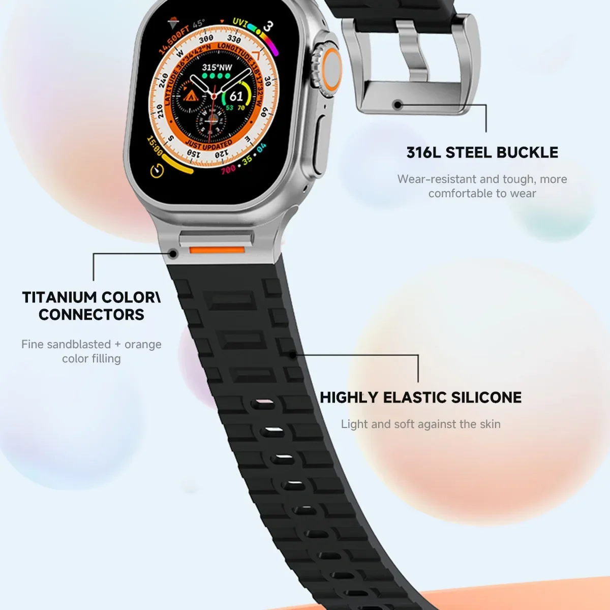 الفاخرة الرياضية الفرقة ل أبل الترا 2/1 49 مللي مت...