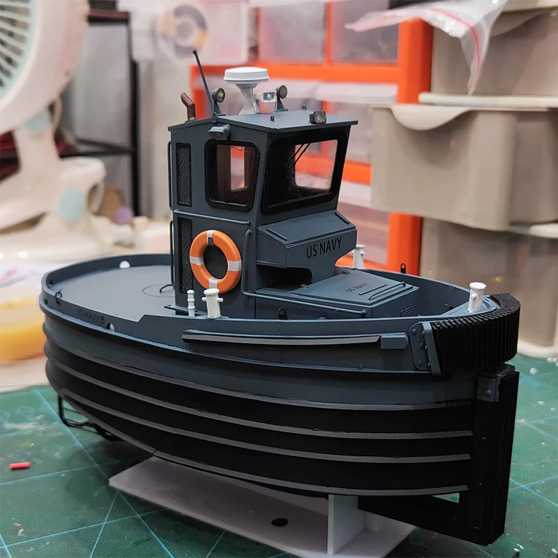 RC Beaver Tugboat Mini Cute Tug 205mm30 Scale Hand-assembled Simulation Ship Model ABS Plate 3