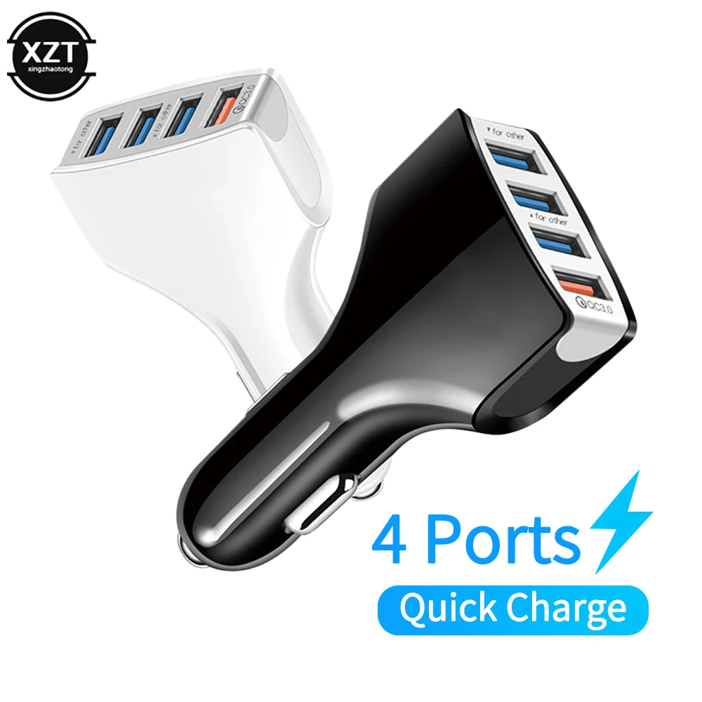 Car Charging 4 USB Connector Car Charging Quick Charger Mobile Phone