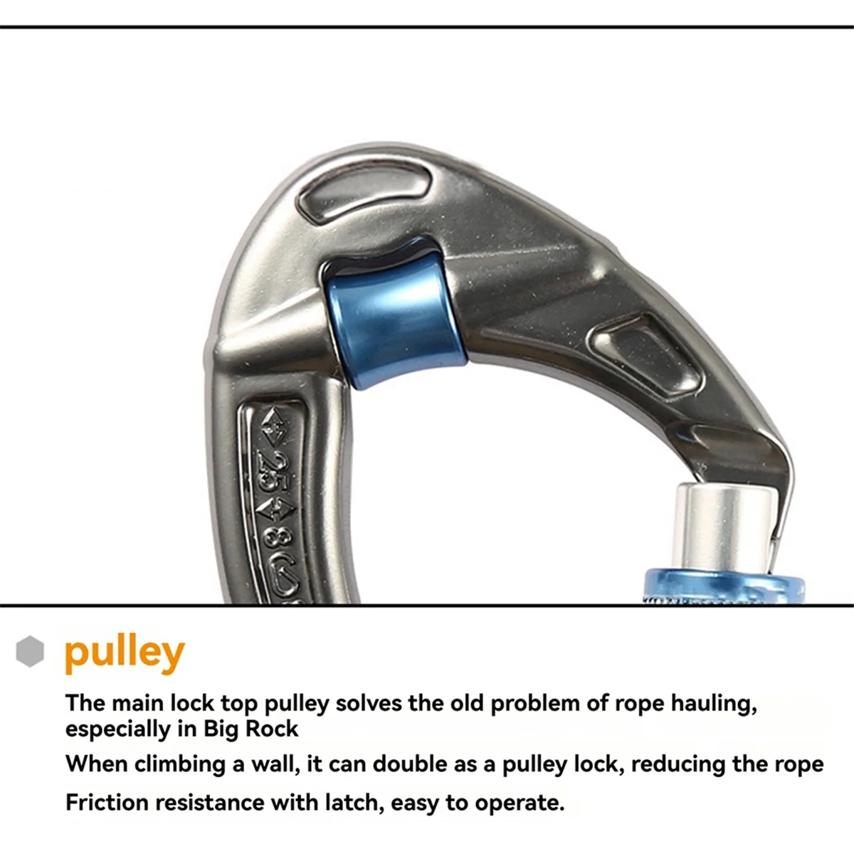 BAAU Rock Climbing Carabiner 25kN for Caving Mountain Climbing,Blue