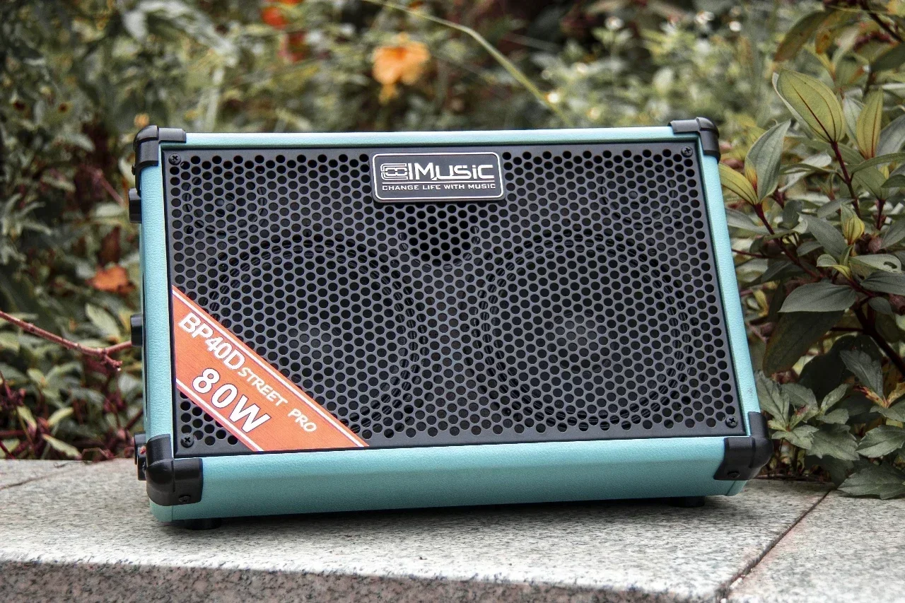 새로운 COOLMUSIC BP40D 80W 배터리 구동 어쿠스틱 기타 앰프 (마이크 입력 포함) 휴대용 스마트 스피커