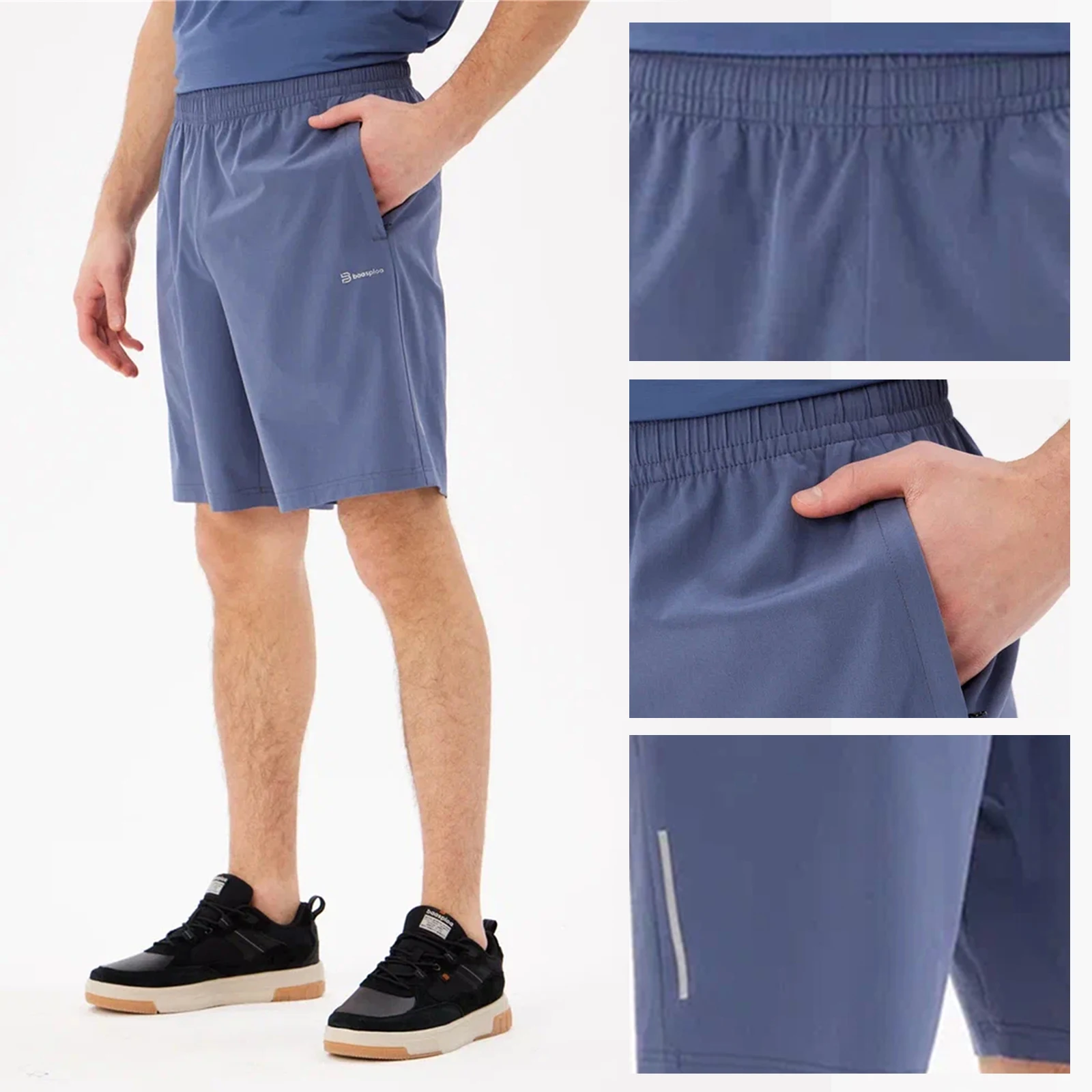 Sports Shorts Baasploa Men Quick-Drying Shorts Summer Soft Breathable Fitness Elastic Sport Shorts Male Casual Lace up Running Sweatpants