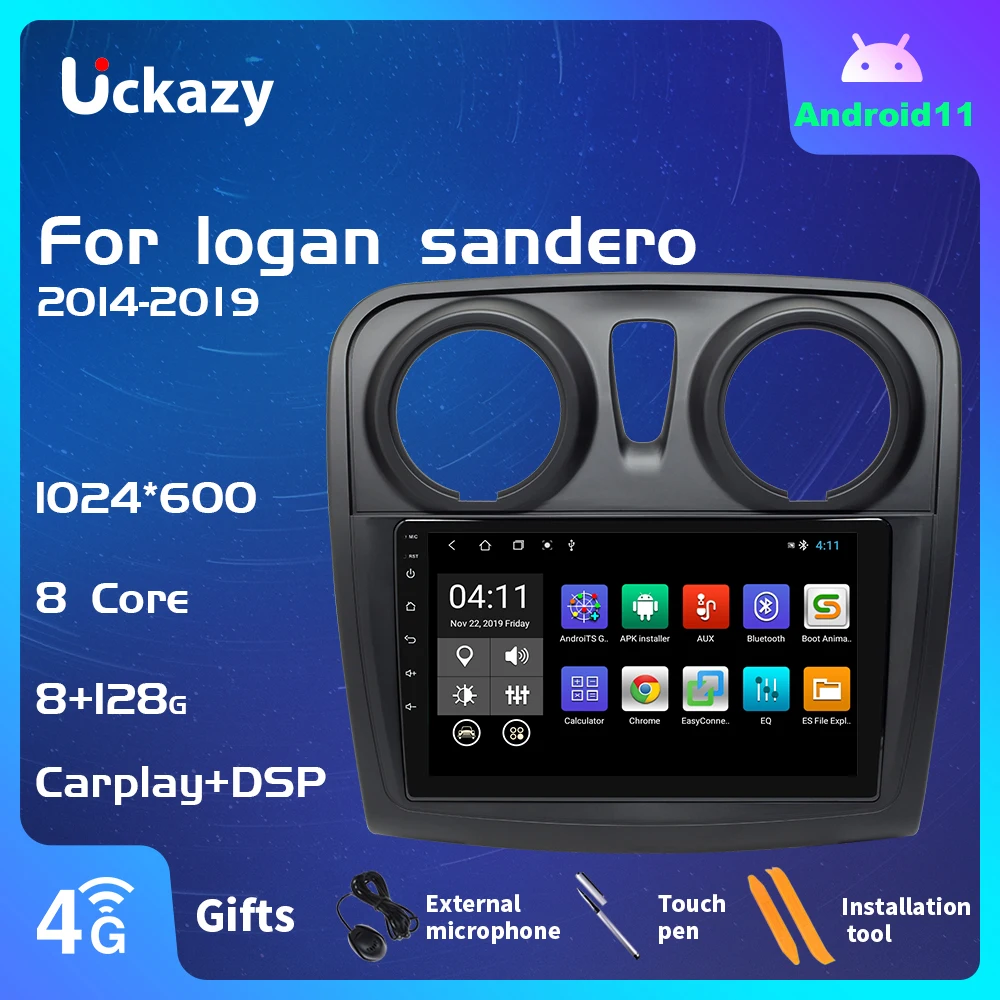 Uckazy reproductor Multimedia con GPS para coche, unidad principal con
